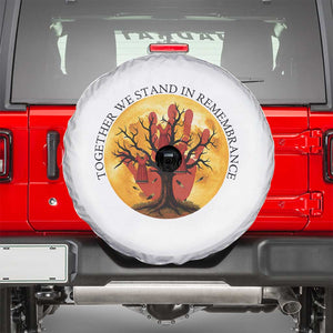 MMIW Red Hand Indigenous Native American Spare Tire Cover Together We Stand In Remembrance TS14 White Print Your Wear