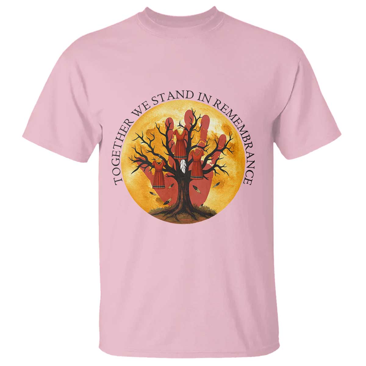 MMIW Red Hand Indigenous Native American T Shirt Together We Stand In Remembrance TS14 Light Pink Print Your Wear