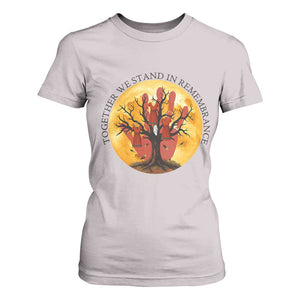 MMIW Red Hand Indigenous Native American T Shirt For Women Together We Stand In Remembrance TS14 Ice Gray Print Your Wear