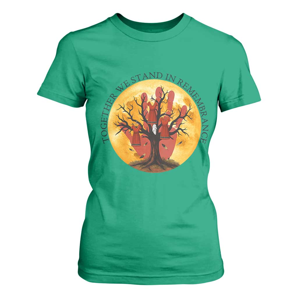 MMIW Red Hand Indigenous Native American T Shirt For Women Together We Stand In Remembrance TS14 Irish Green Print Your Wear