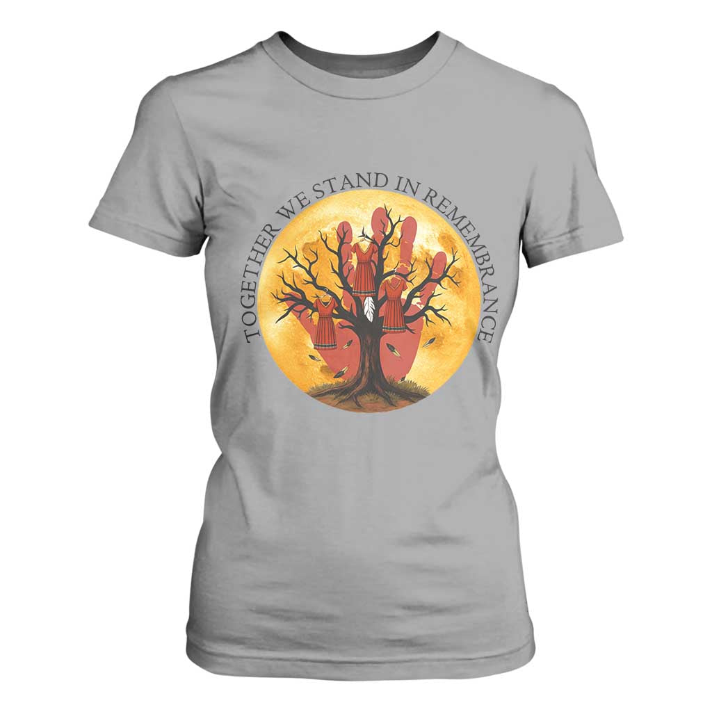 MMIW Red Hand Indigenous Native American T Shirt For Women Together We Stand In Remembrance TS14 Sport Gray Print Your Wear