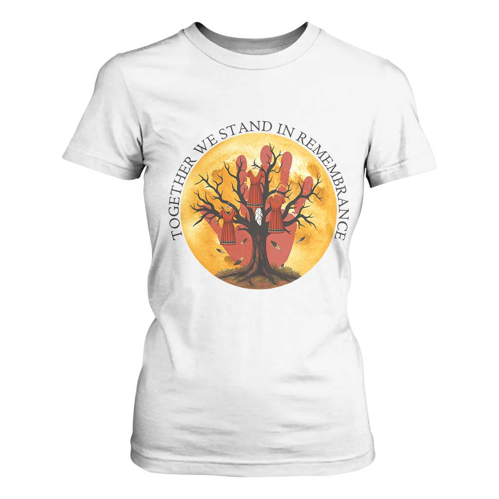 MMIW Red Hand Indigenous Native American T Shirt For Women Together We Stand In Remembrance TS14 White Print Your Wear
