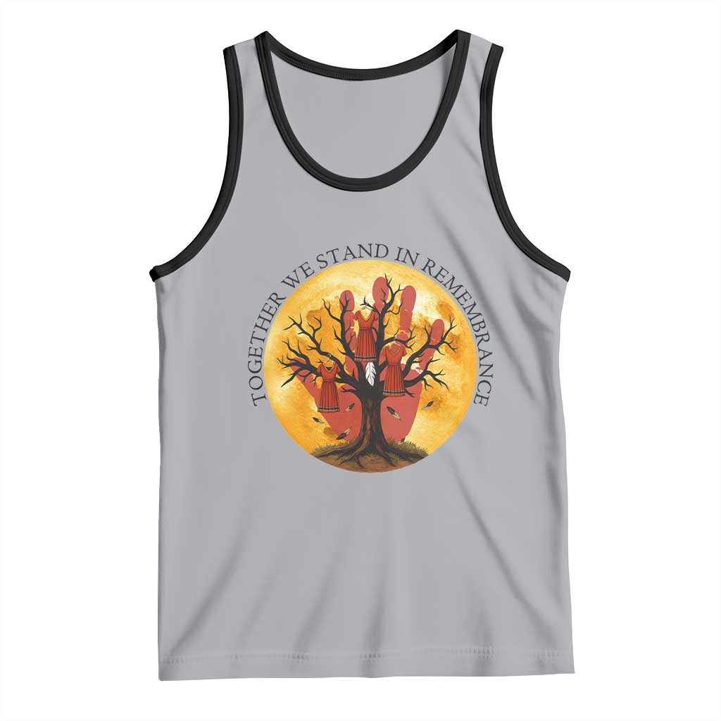 MMIW Red Hand Indigenous Native American Tank Top Together We Stand In Remembrance TS14 Athletic Heather Black Print Your Wear
