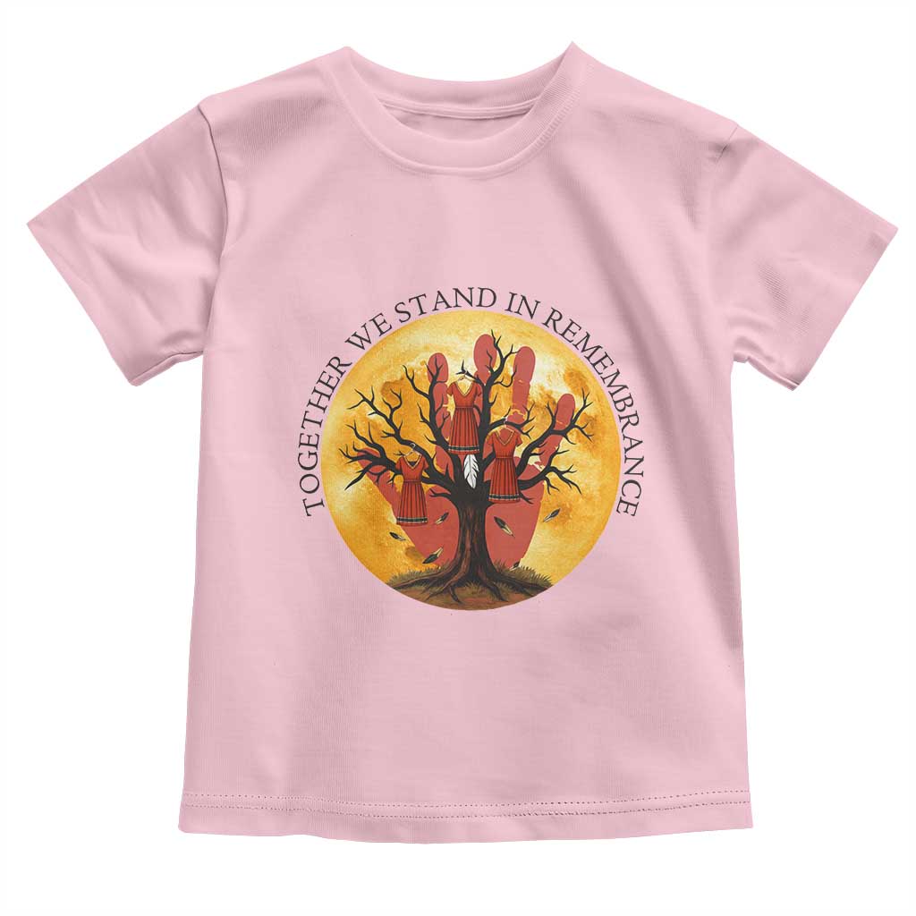 MMIW Red Hand Indigenous Native American Toddler T Shirt Together We Stand In Remembrance TS14 Light Pink Print Your Wear