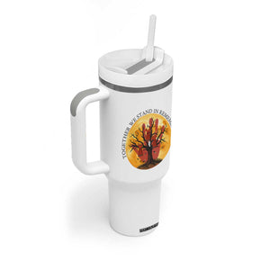 MMIW Red Hand Indigenous Native American Tumbler With Handle Together We Stand In Remembrance TS14 Print Your Wear