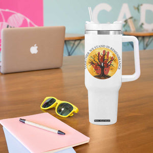 MMIW Red Hand Indigenous Native American Tumbler With Handle Together We Stand In Remembrance TS14 Print Your Wear
