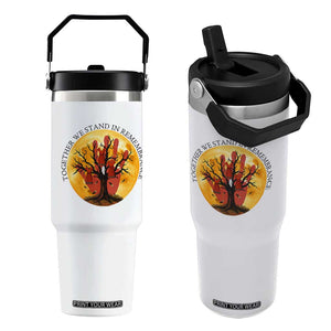 MMIW Red Hand Indigenous Native American Flip Straw Tumbler Together We Stand In Remembrance TS14 One Size: 30 oz White Print Your Wear