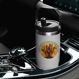 MMIW Red Hand Indigenous Native American Flip Straw Tumbler Together We Stand In Remembrance TS14 Print Your Wear