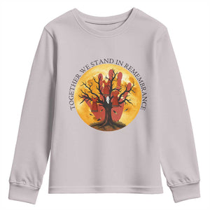 MMIW Red Hand Indigenous Native American Youth Sweatshirt Together We Stand In Remembrance TS14 Ice Gray Print Your Wear