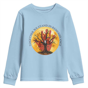 MMIW Red Hand Indigenous Native American Youth Sweatshirt Together We Stand In Remembrance TS14 Light Blue Print Your Wear