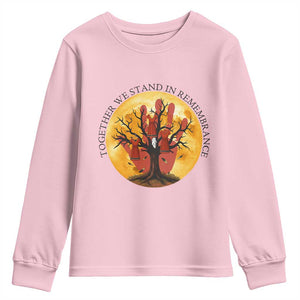 MMIW Red Hand Indigenous Native American Youth Sweatshirt Together We Stand In Remembrance TS14 Light Pink Print Your Wear