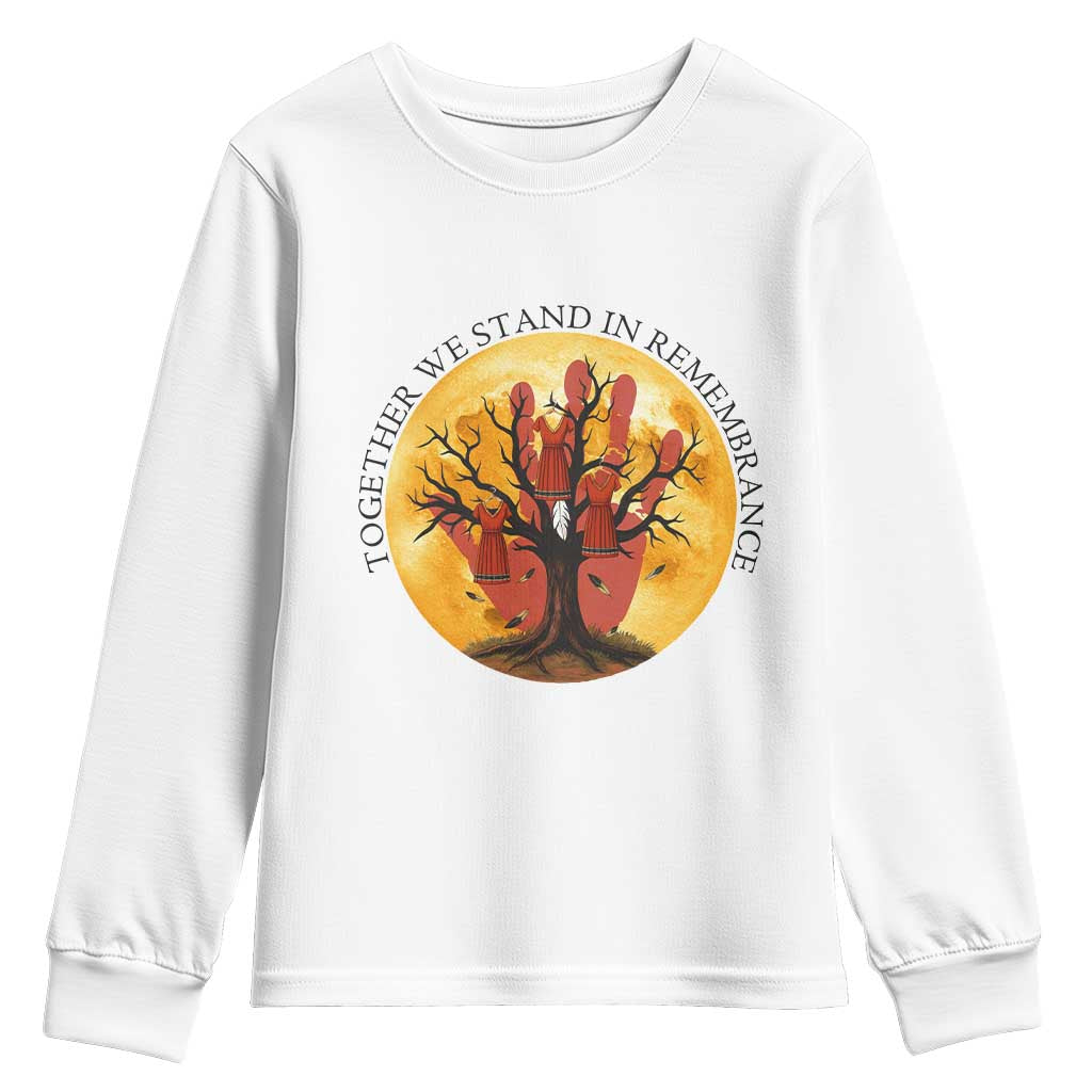 MMIW Red Hand Indigenous Native American Youth Sweatshirt Together We Stand In Remembrance TS14 White Print Your Wear