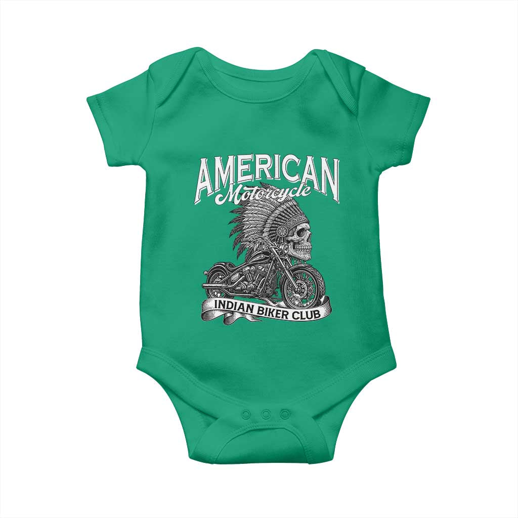 American Mortocycle Indian Native Bikes Club Baby Onesie TS14 Irish Green Print Your Wear