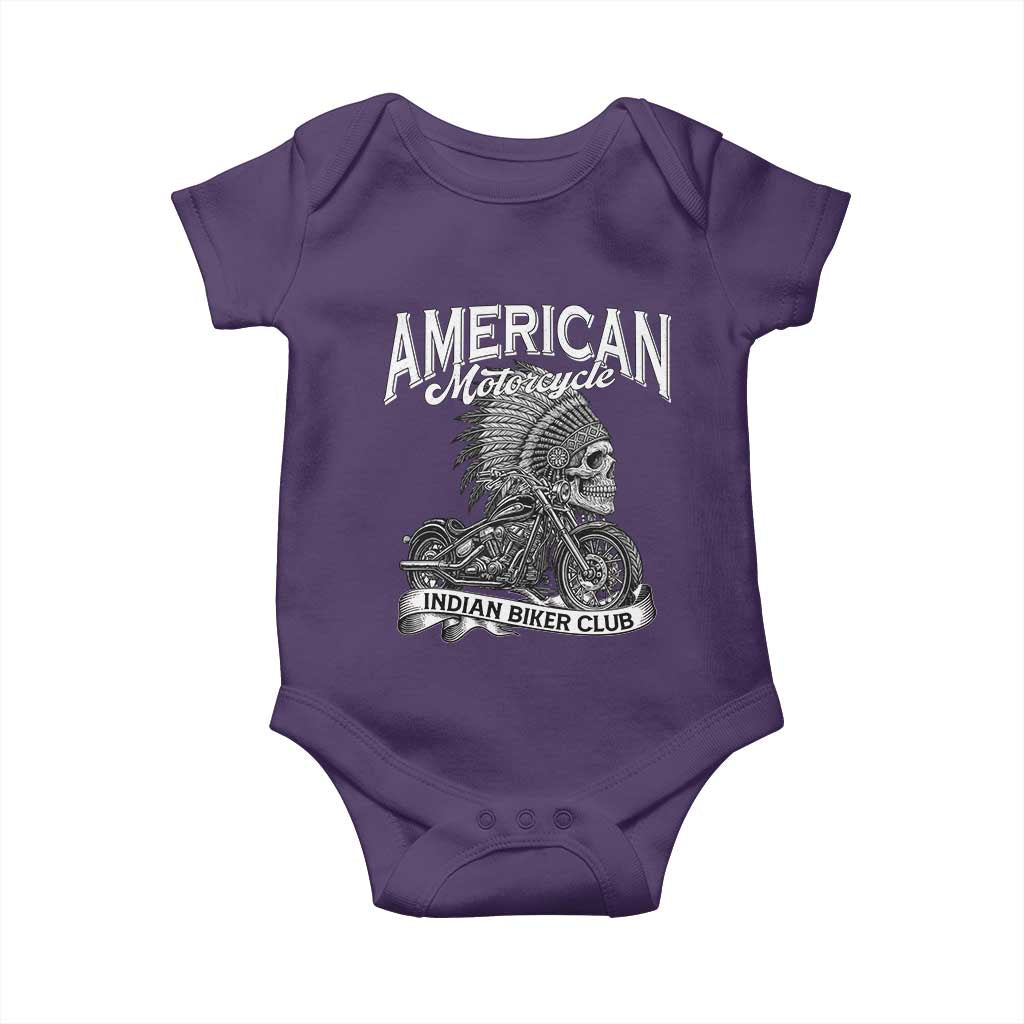 American Mortocycle Indian Native Bikes Club Baby Onesie TS14 Purple Print Your Wear