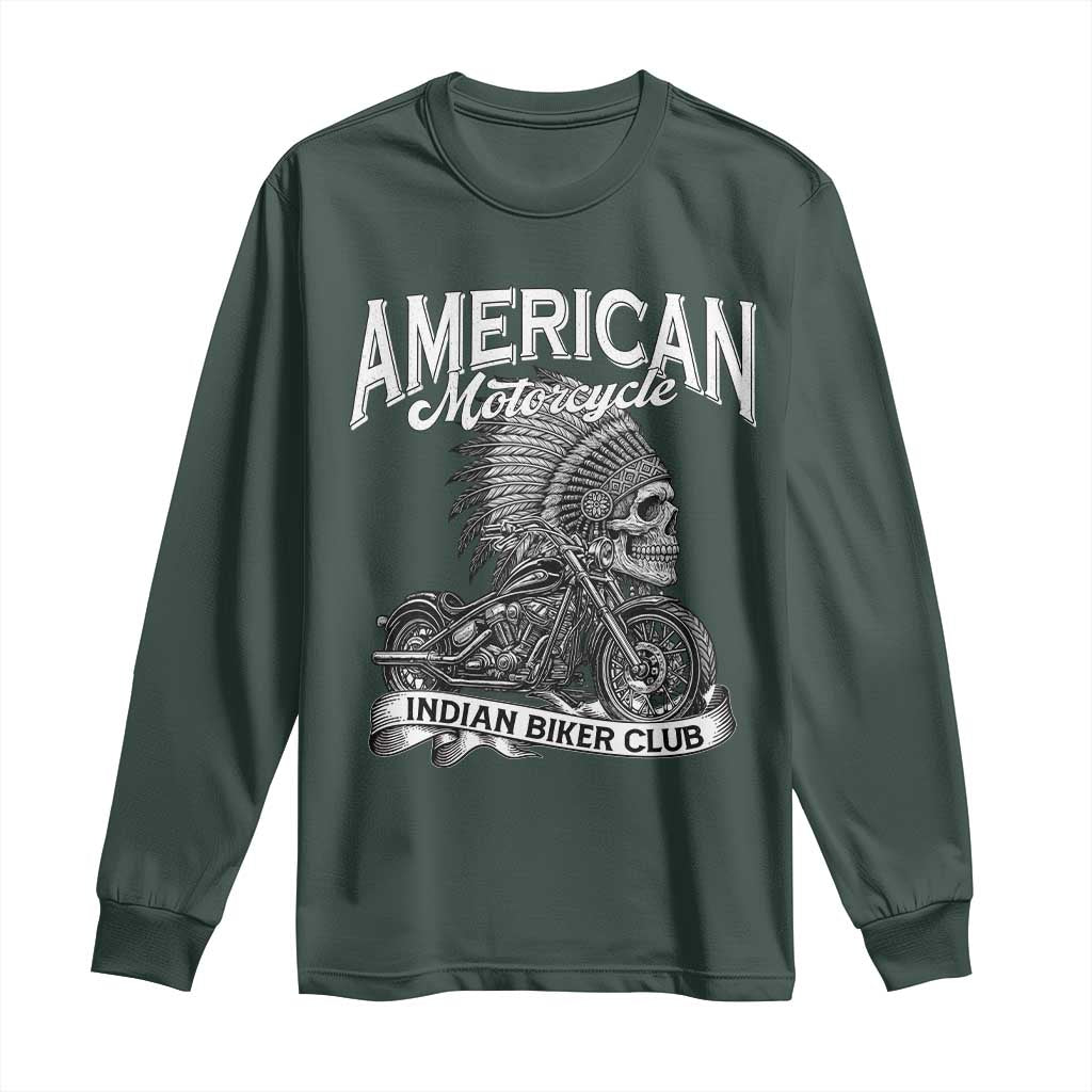 American Mortocycle Indian Native Bikes Club Long Sleeve Shirt TS14 Dark Forest Green Print Your Wear
