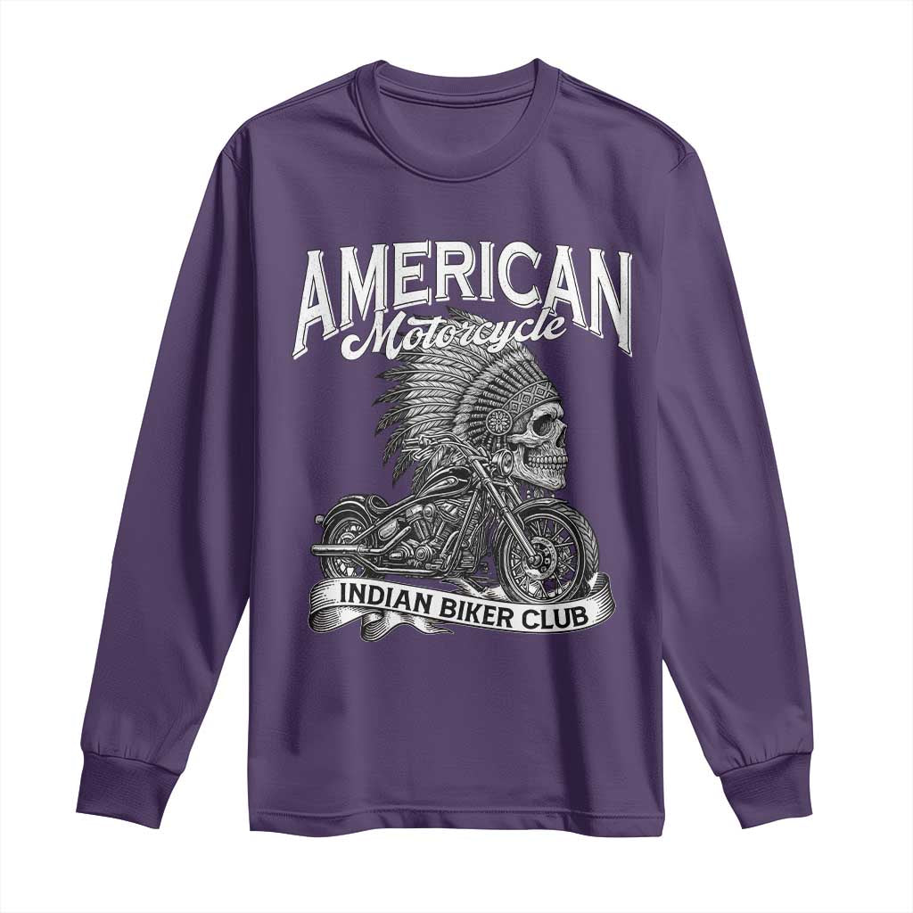 American Mortocycle Indian Native Bikes Club Long Sleeve Shirt TS14 Purple Print Your Wear