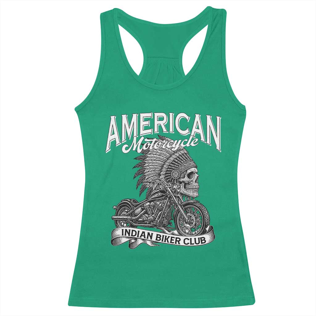 American Mortocycle Indian Native Bikes Club Racerback Tank Top TS14 Irish Green Print Your Wear