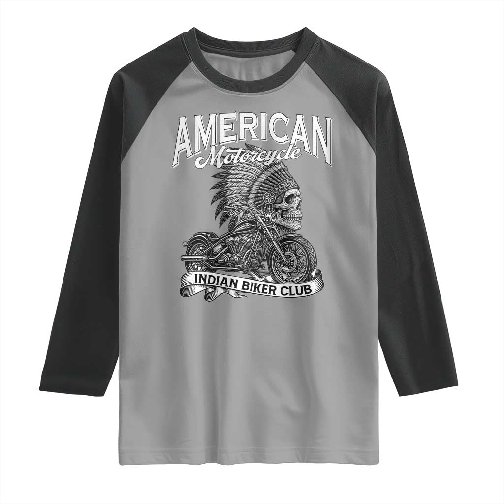 American Mortocycle Indian Native Bikes Club Raglan Shirt TS14 Sport Gray Black Print Your Wear