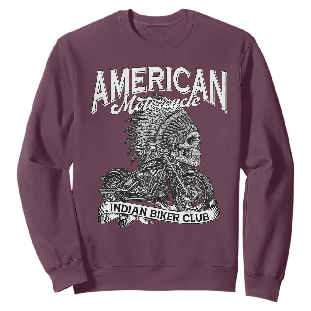 American Mortocycle Indian Native Bikes Club Sweatshirt TS14 Maroon Print Your Wear