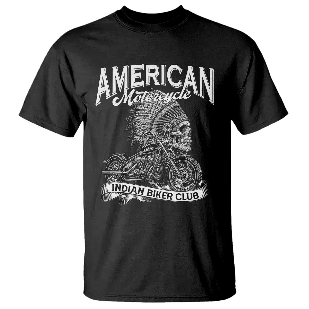 American Mortocycle Indian Native Bikes Club T Shirt TS14 Black Print Your Wear