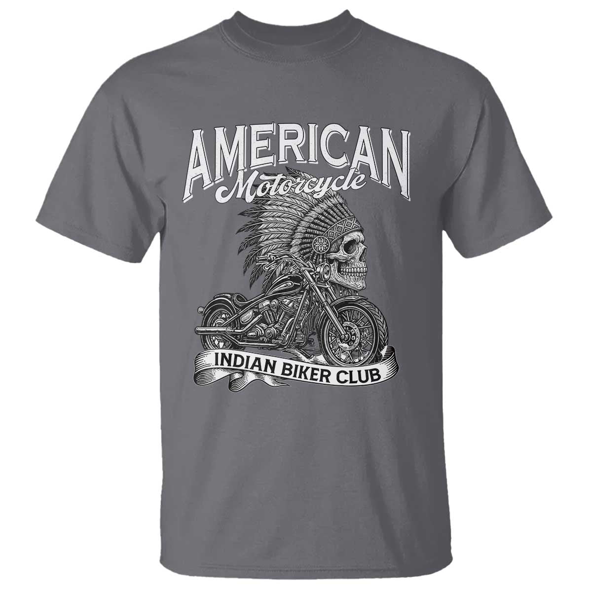 American Mortocycle Indian Native Bikes Club T Shirt TS14 Charcoal Print Your Wear