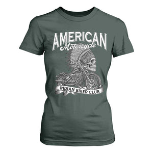 American Mortocycle Indian Native Bikes Club T Shirt For Women TS14 Dark Forest Green Print Your Wear