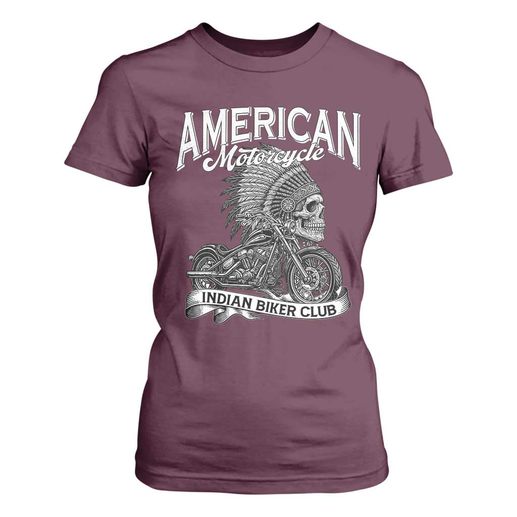 American Mortocycle Indian Native Bikes Club T Shirt For Women TS14 Maroon Print Your Wear