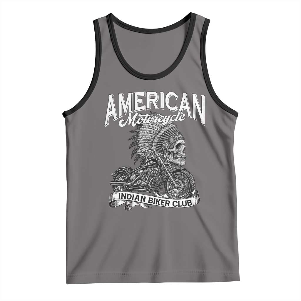 American Mortocycle Indian Native Bikes Club Tank Top TS14 Deep Heather Black Print Your Wear