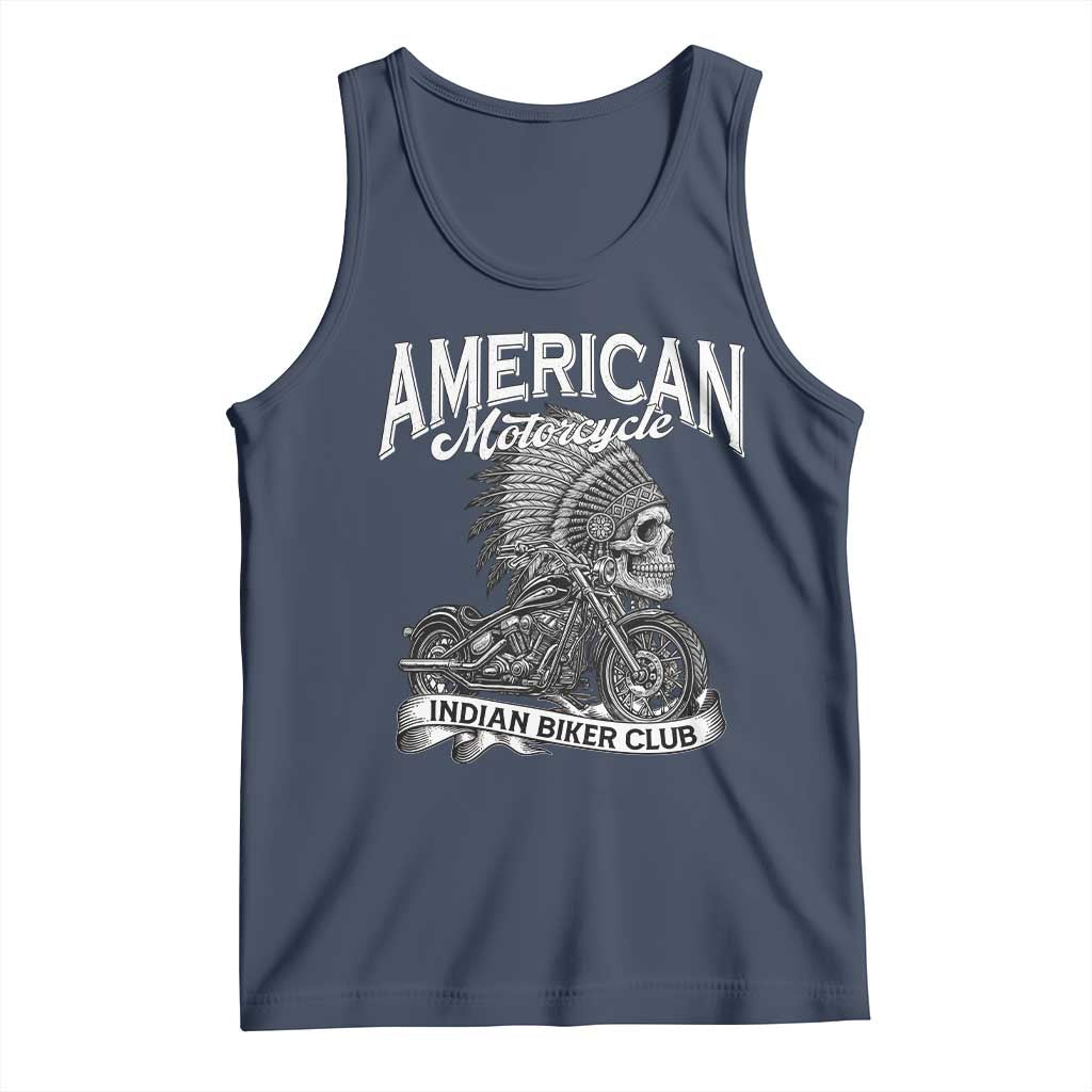 American Mortocycle Indian Native Bikes Club Tank Top TS14 Navy Print Your Wear