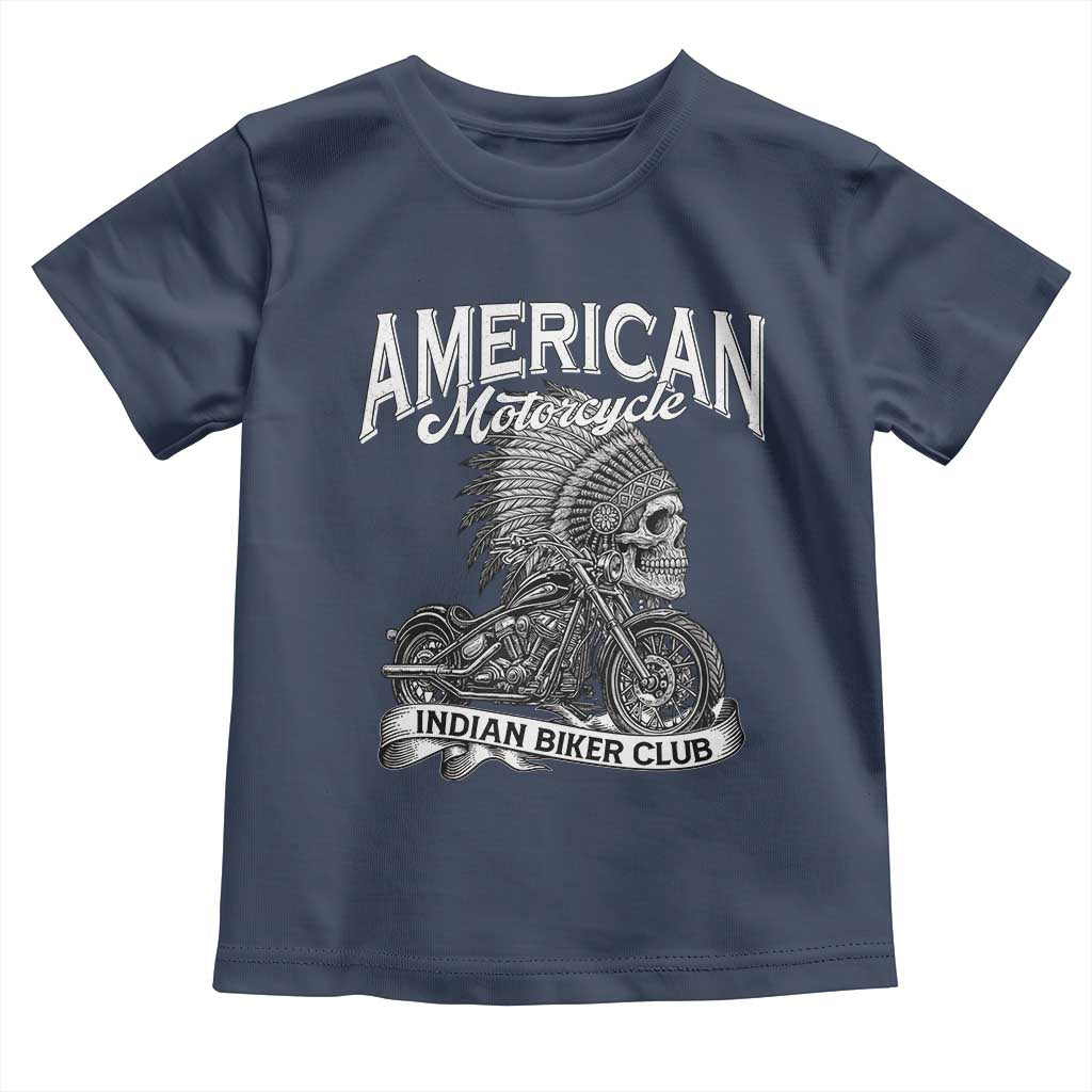 American Mortocycle Indian Native Bikes Club Toddler T Shirt TS14 Navy Print Your Wear