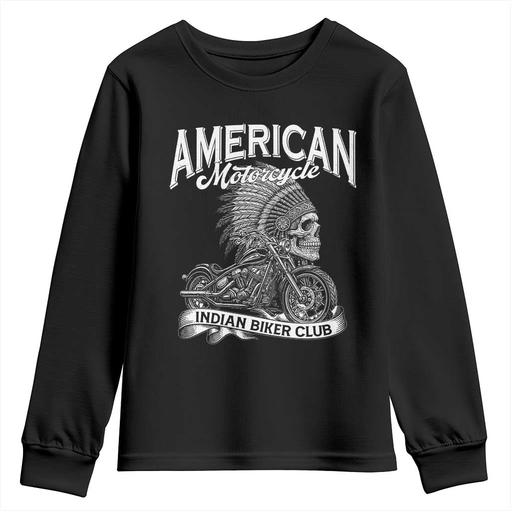 American Mortocycle Indian Native Bikes Club Youth Sweatshirt TS14 Black Print Your Wear