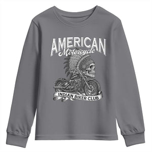 American Mortocycle Indian Native Bikes Club Youth Sweatshirt TS14 Charcoal Print Your Wear
