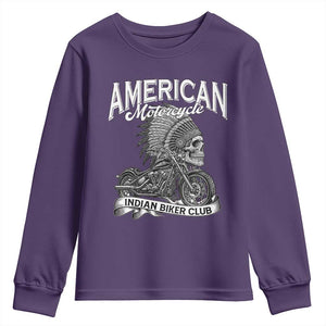 American Mortocycle Indian Native Bikes Club Youth Sweatshirt TS14 Purple Print Your Wear
