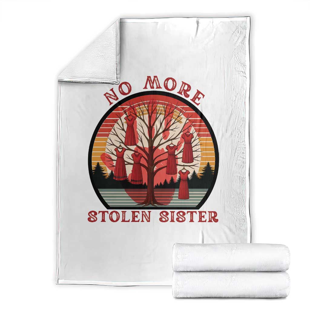 No More Stolen Sister Throw Blanket Red Hand MMIW Awareness America Native TS14 White Print Your Wear