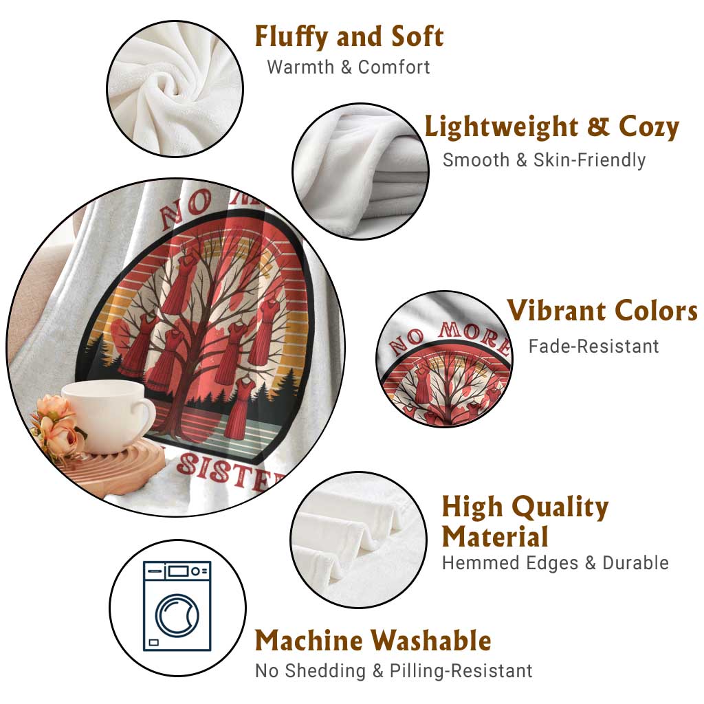 No More Stolen Sister Throw Blanket Red Hand MMIW Awareness America Native TS14 Print Your Wear