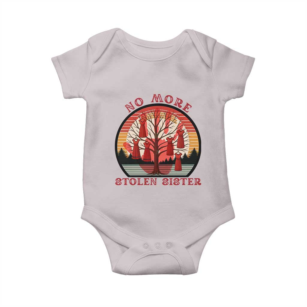 No More Stolen Sister Baby Onesie Red Hand MMIW Awareness America Native TS14 Ice Gray Print Your Wear