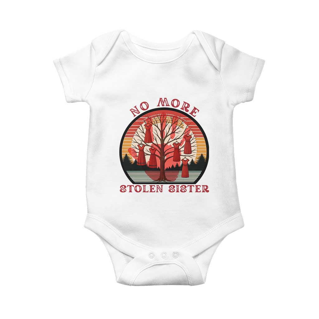 No More Stolen Sister Baby Onesie Red Hand MMIW Awareness America Native TS14 White Print Your Wear