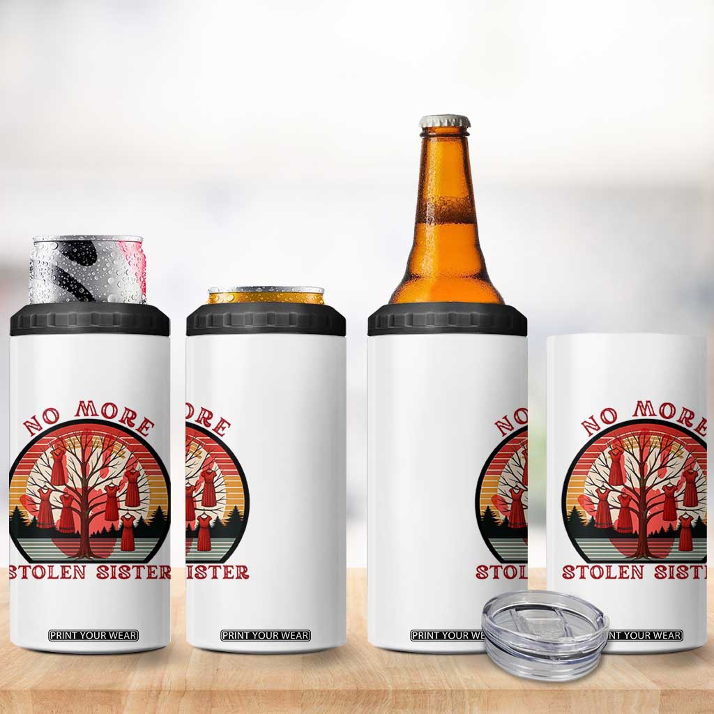 No More Stolen Sister 4 in 1 Can Cooler Tumbler Red Hand MMIW Awareness America Native TS14 Print Your Wear
