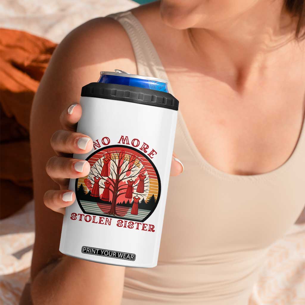 No More Stolen Sister 4 in 1 Can Cooler Tumbler Red Hand MMIW Awareness America Native TS14 Print Your Wear