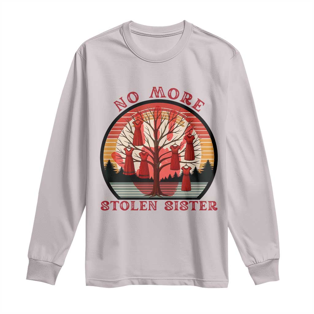 No More Stolen Sister Long Sleeve Shirt Red Hand MMIW Awareness America Native TS14 Ice Gray Print Your Wear