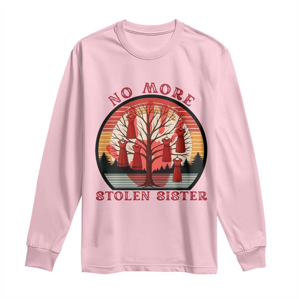 No More Stolen Sister Long Sleeve Shirt Red Hand MMIW Awareness America Native TS14 Light Pink Print Your Wear