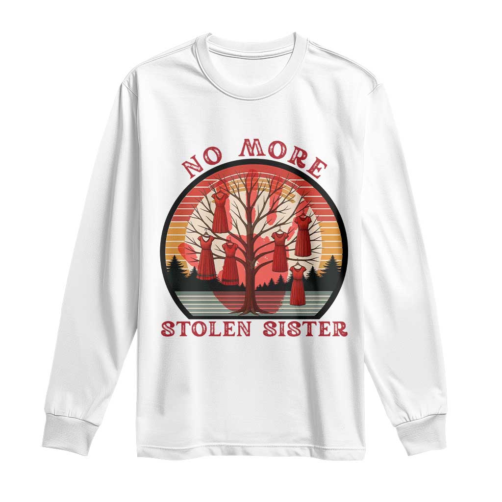 No More Stolen Sister Long Sleeve Shirt Red Hand MMIW Awareness America Native TS14 White Print Your Wear