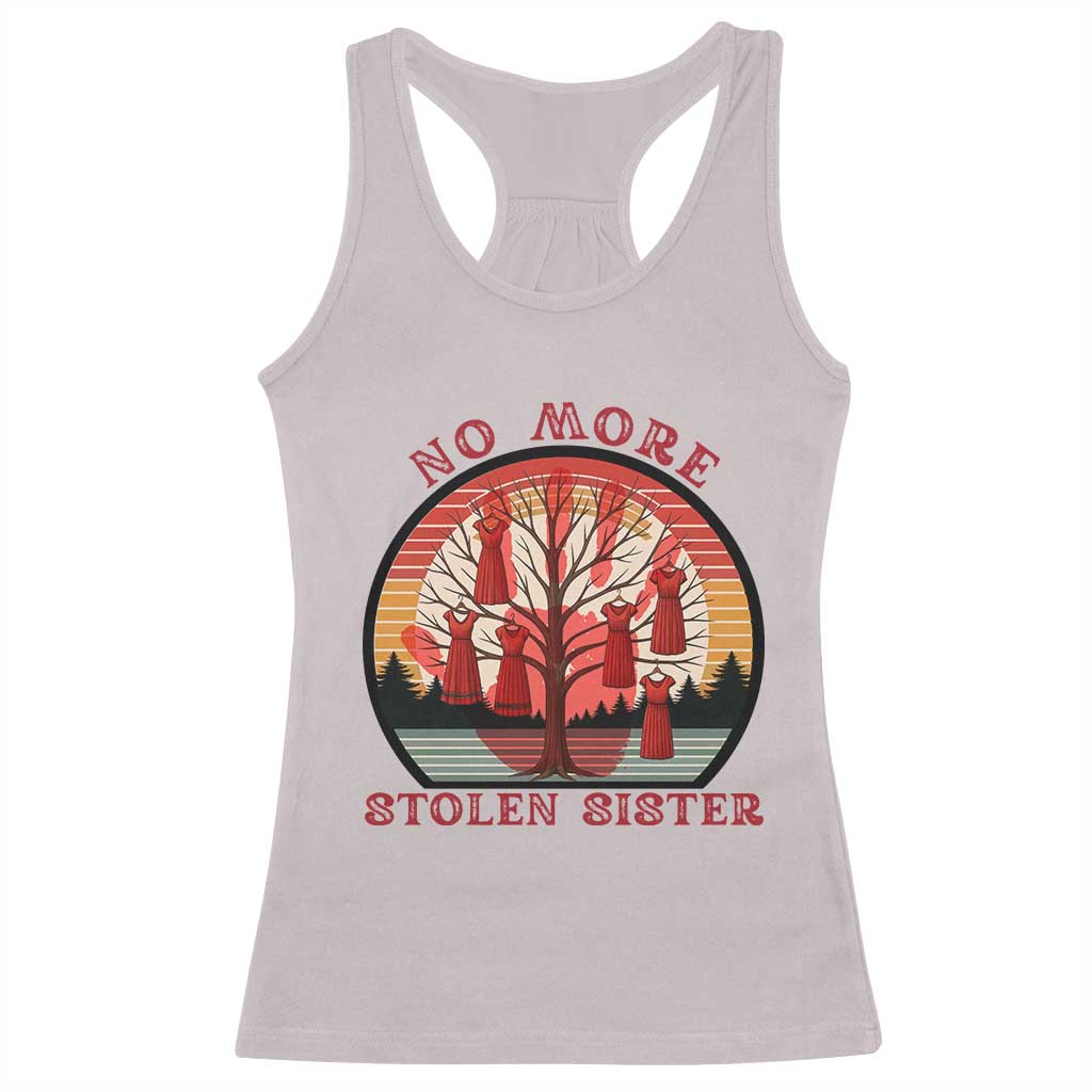 No More Stolen Sister Racerback Tank Top Red Hand MMIW Awareness America Native TS14 Ice Gray Print Your Wear