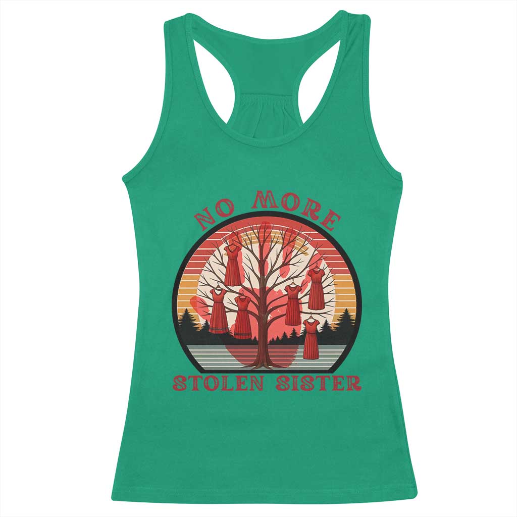 No More Stolen Sister Racerback Tank Top Red Hand MMIW Awareness America Native TS14 Irish Green Print Your Wear