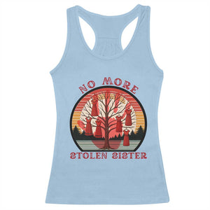 No More Stolen Sister Racerback Tank Top Red Hand MMIW Awareness America Native TS14 Light Blue Print Your Wear