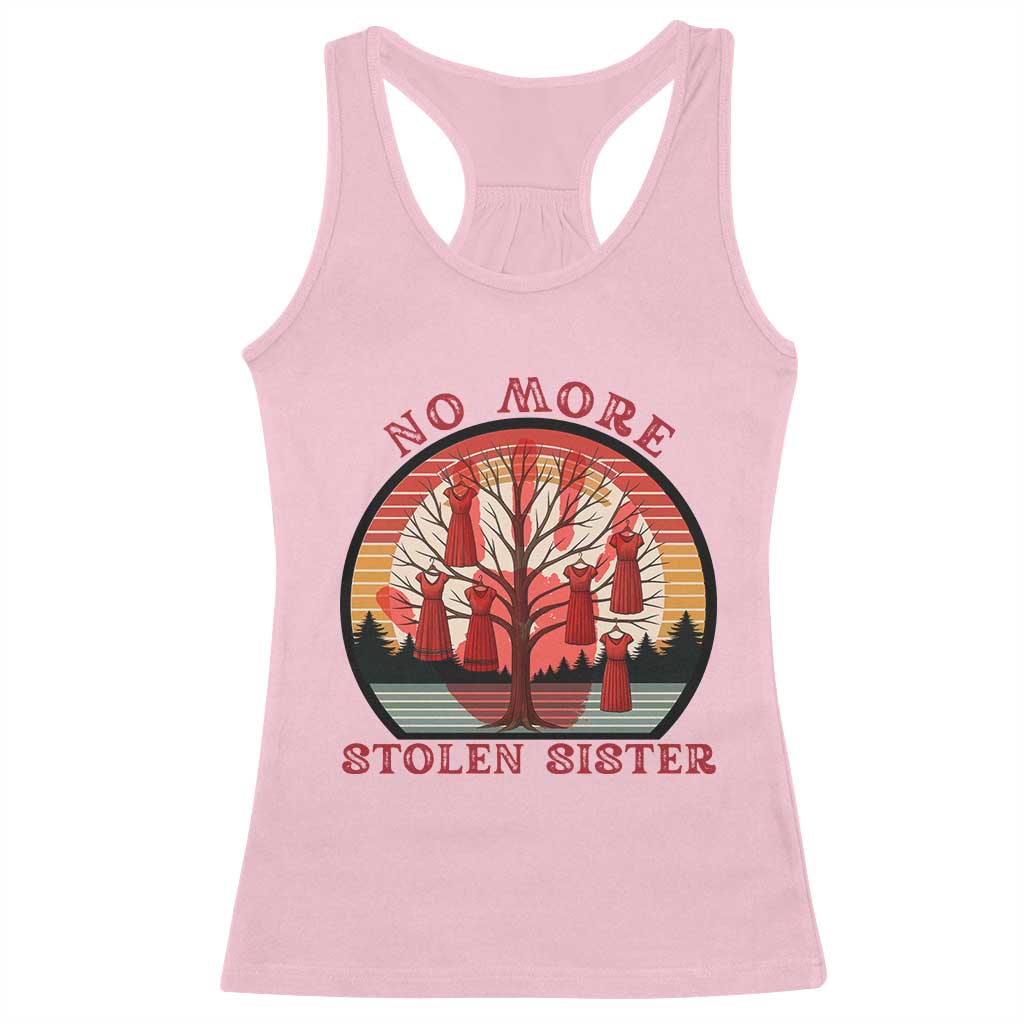 No More Stolen Sister Racerback Tank Top Red Hand MMIW Awareness America Native TS14 Light Pink Print Your Wear