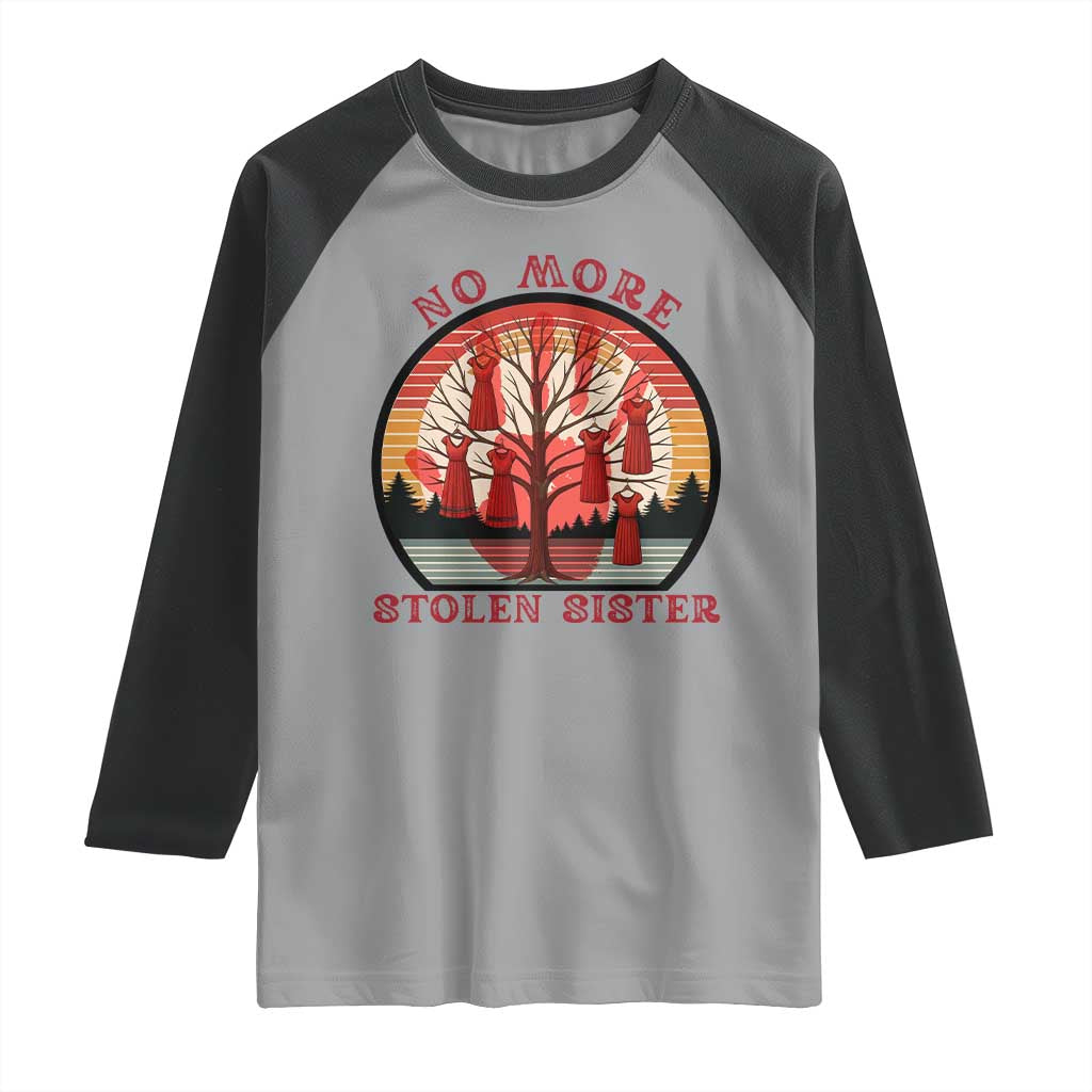 No More Stolen Sister Raglan Shirt Red Hand MMIW Awareness America Native TS14 Sport Gray Black Print Your Wear