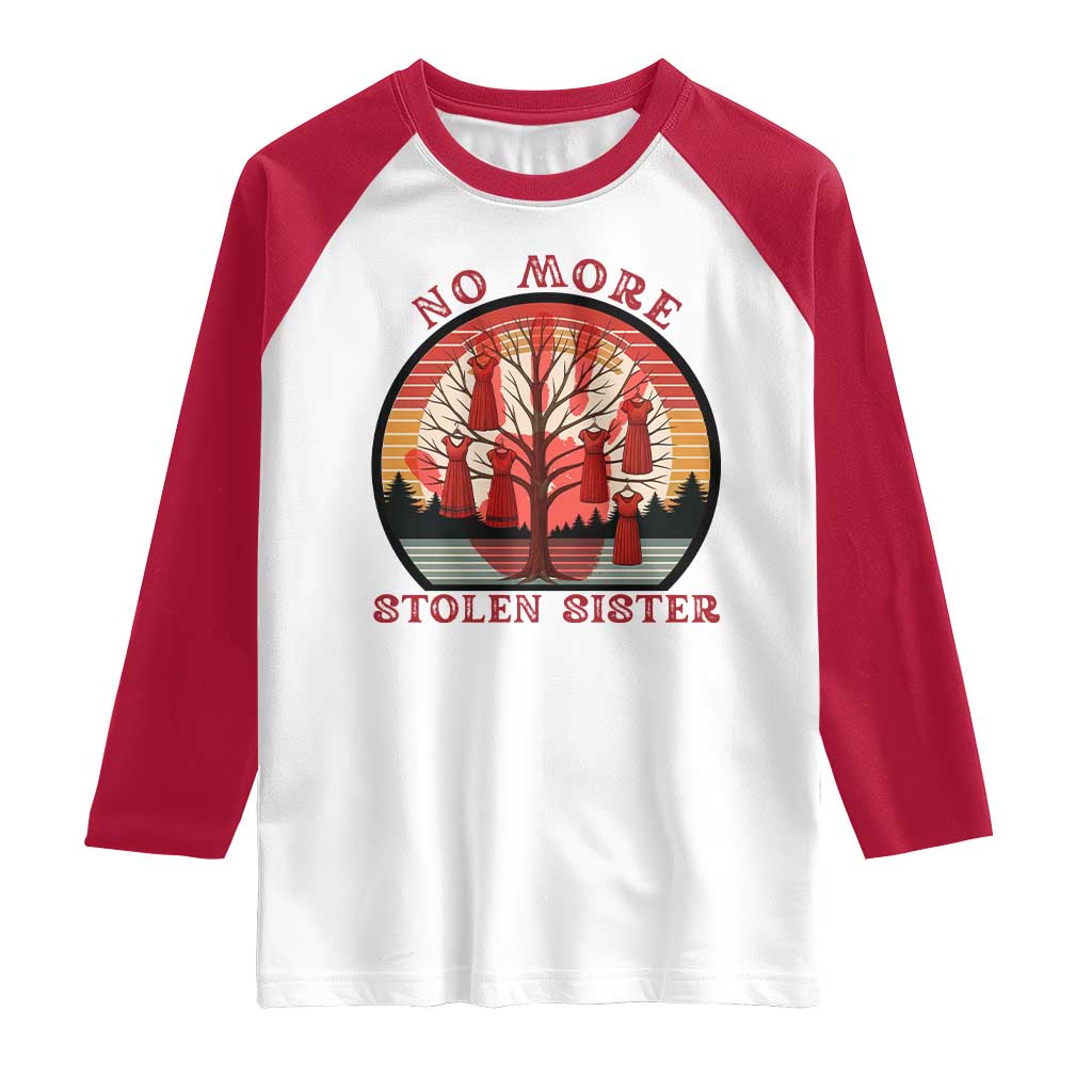 No More Stolen Sister Raglan Shirt Red Hand MMIW Awareness America Native TS14 White Red Print Your Wear
