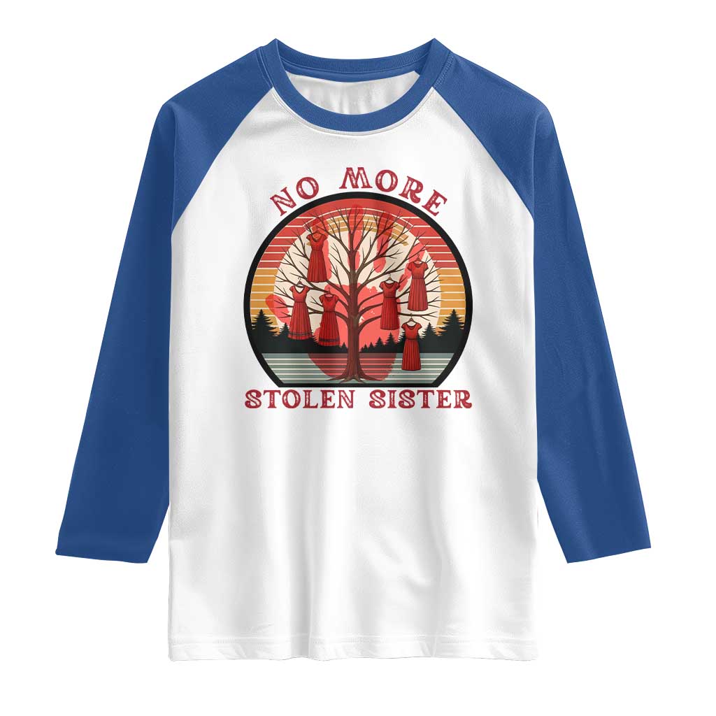 No More Stolen Sister Raglan Shirt Red Hand MMIW Awareness America Native TS14 White Royal Print Your Wear