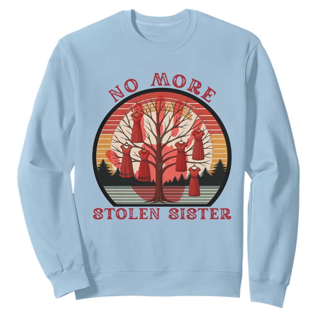 No More Stolen Sister Sweatshirt Red Hand MMIW Awareness America Native TS14 Light Blue Print Your Wear